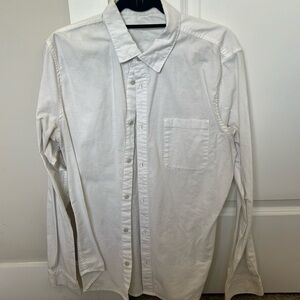 lululemon men’s white long sleeve button down size large